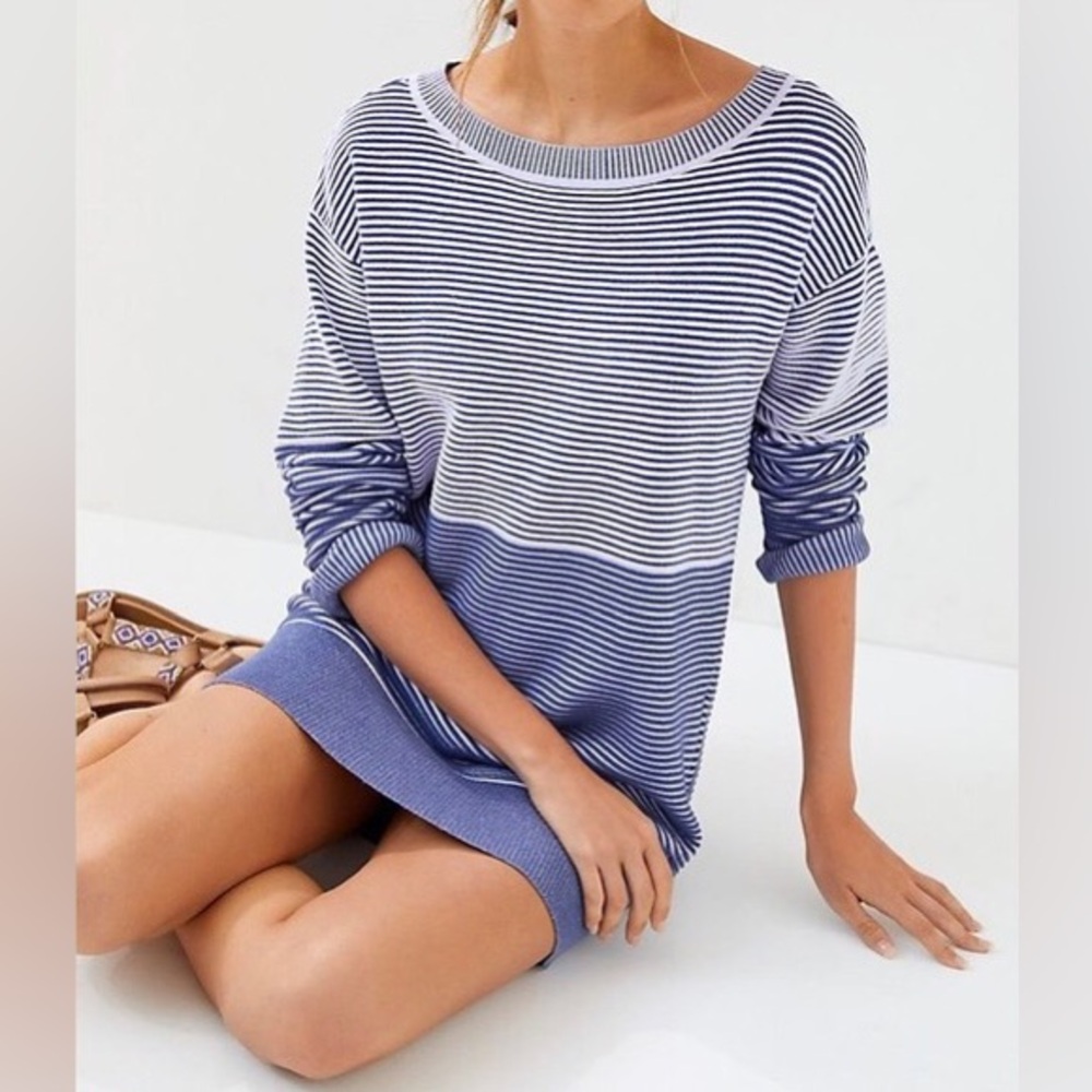Daily Practice by Anthropologie Tunic Knit Ribbed Sweatshirt Dress Small $148